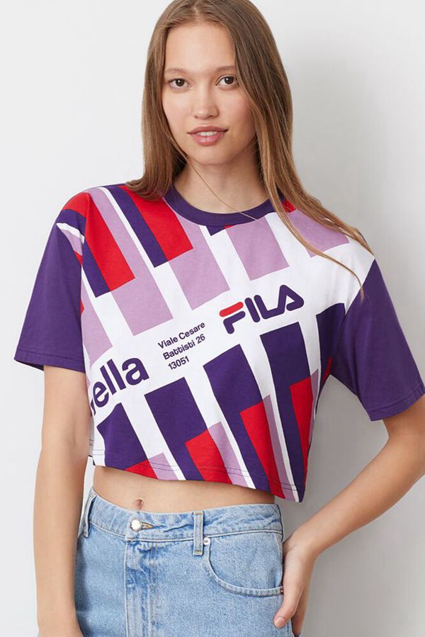 Fila Michi Crop Women's Tee - Blue,NZ 637-30249